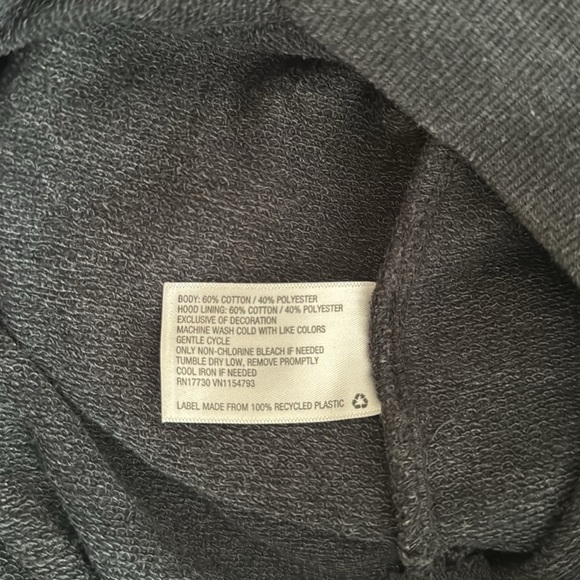 2/$18 Mossimo Grey Long Hoodie Sweater Dress Tunic Size XS - Picture 15 of 16